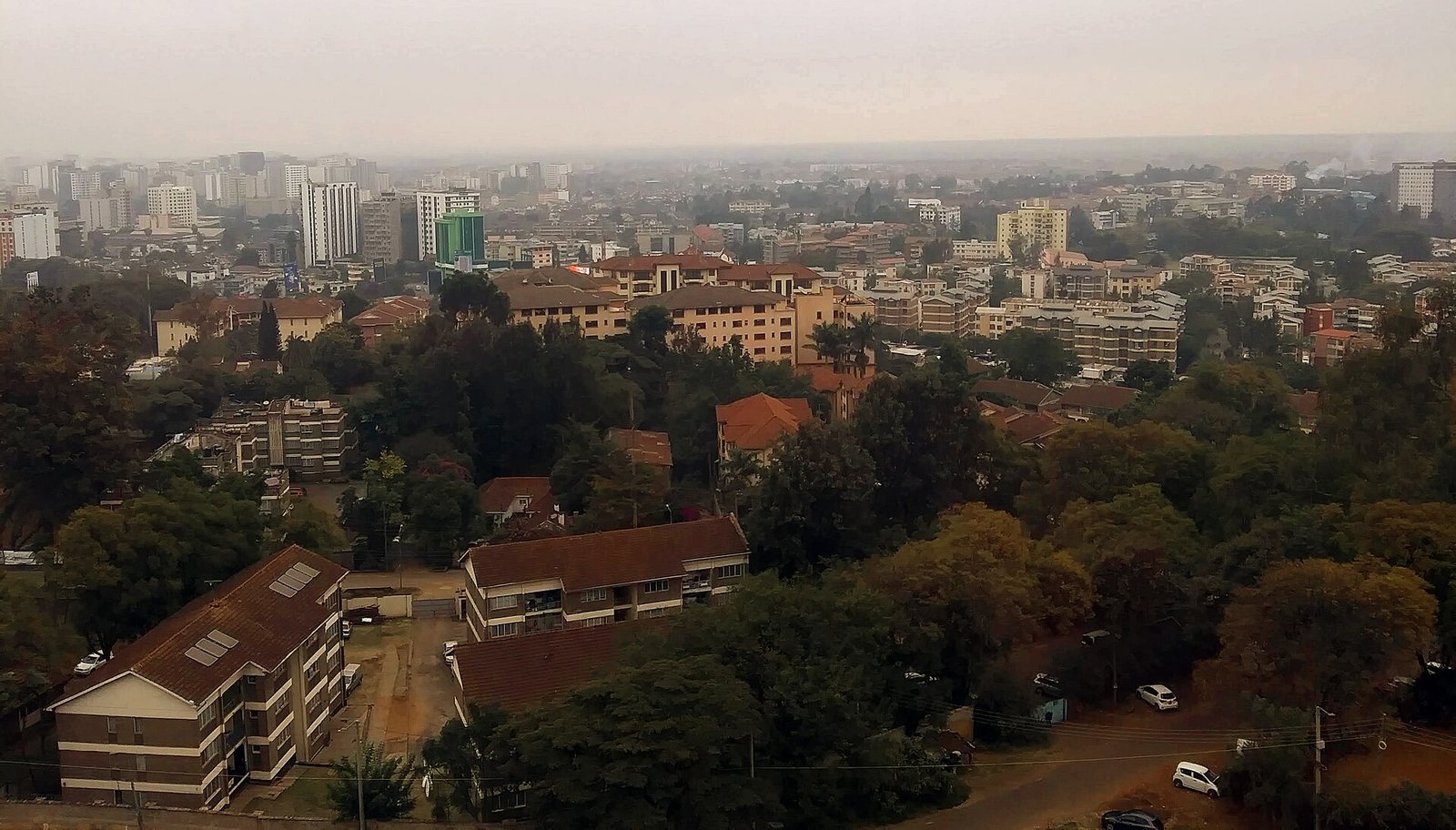 Nairobi Upper Hill from a city hotel, a typical CBD stay before a park pickup