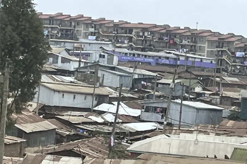 Homes and streets in Kibera, Nairobi